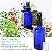 Fiery Youth Cobalt Blue Glass Spray Bottles, 6 Bottle Set, 2 oz (50ml), for Various Dilutions of Liquid, with Plastic Black Fine Mist Sprayers, Dust Caps and Glass Dropper