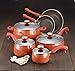 Paula Deen Signature Nonstick Cookware Set / Pots and Pans Set - 15 Piece, Coral Speckle