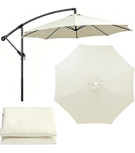 abba patio 9ft patio umbrella Abba Patio 9ft Outdoor Market Patio Umbrella w/ Push Button Tilt and Crank, 8 Ribs-Beige, Size: 9'