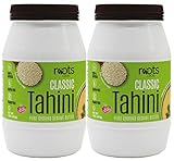 All Natural Sesame Tahini Paste | 16oz 100% Natural Pure Ground Sesame Seed Paste for Hummus, Tahini Sauce & Dressing | Certified Vegan, Kosher | Gluten Free, Peanut Free & Non-GMO (Pack of 2)