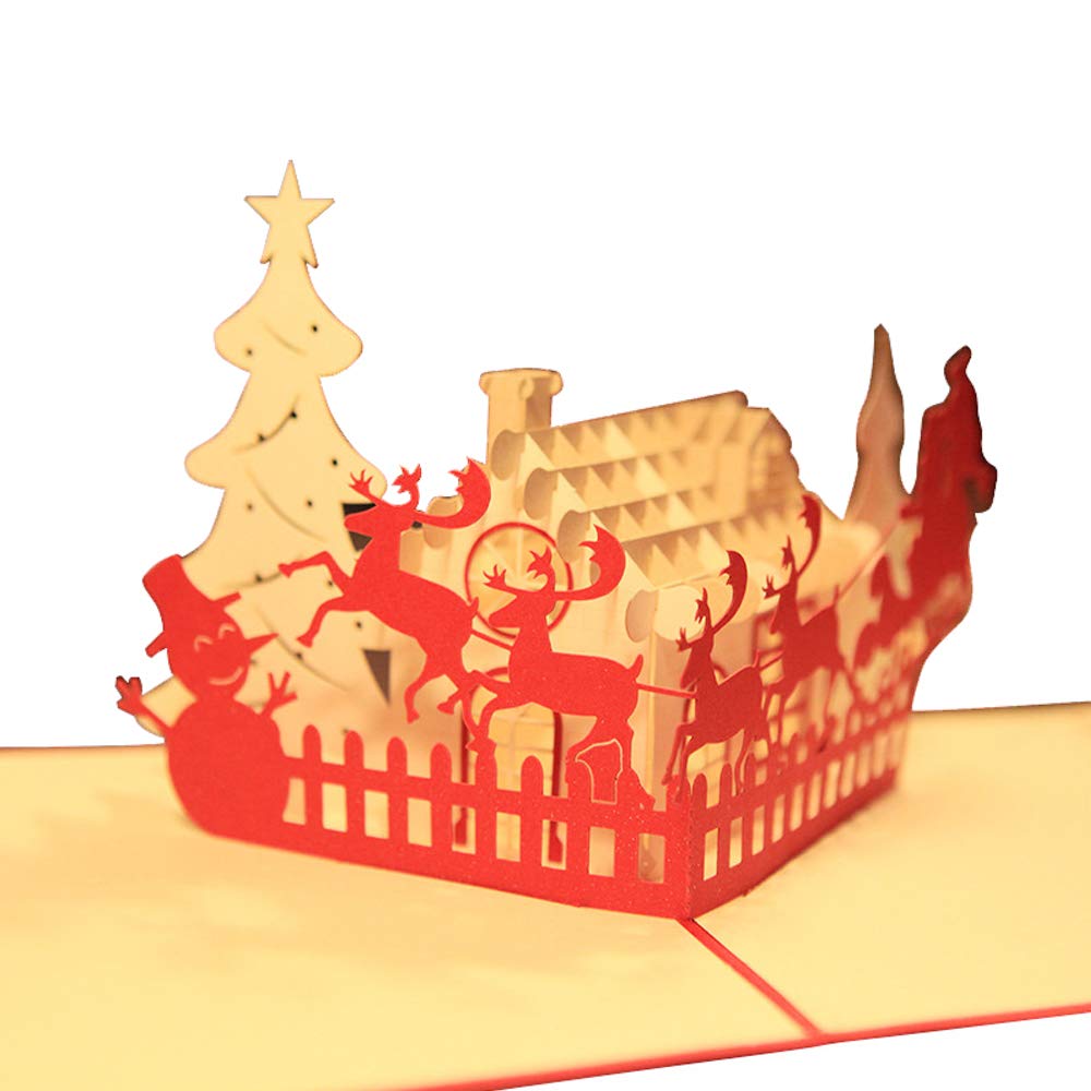 Coohom 3D pop-up Christmas Card, Creative Three-Dimensional Christmas Card, Holiday Greeting Card