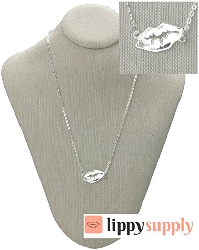 Lip Fashion Pendant Chain Necklace (Silver)