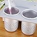 Yosoo Hair Dryer Holder Bathroom Storage Rack Aluminum Wall Mount Hair Dryer Hanging Rack Organizer with 2 Cups (C Sytle)