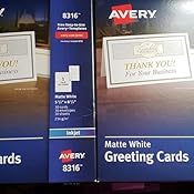 Avery Half Fold Greeting Cards Inkjet 5 5 X 8 5 Matte White Box Of 30 Envelopes Included 8316
