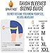 Sparthos Thigh Compression Sleeves (Pair) - Upper Leg Sleeves for Men and Women Elastic Support for Sore Hamstring Groin Quad Reduce Cramping Athletic Sports Washable and Durable (Black-XL)