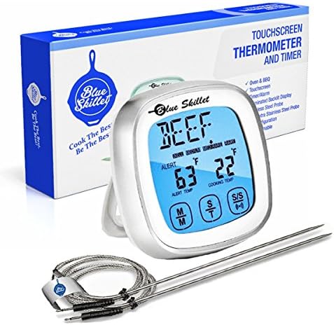 Oven & BBQ Touchscreen Digital Meat Cooking Thermometer and Timer for Kitchen Cooking Smoker, Candy Making with 2 Stainless Steel Probes