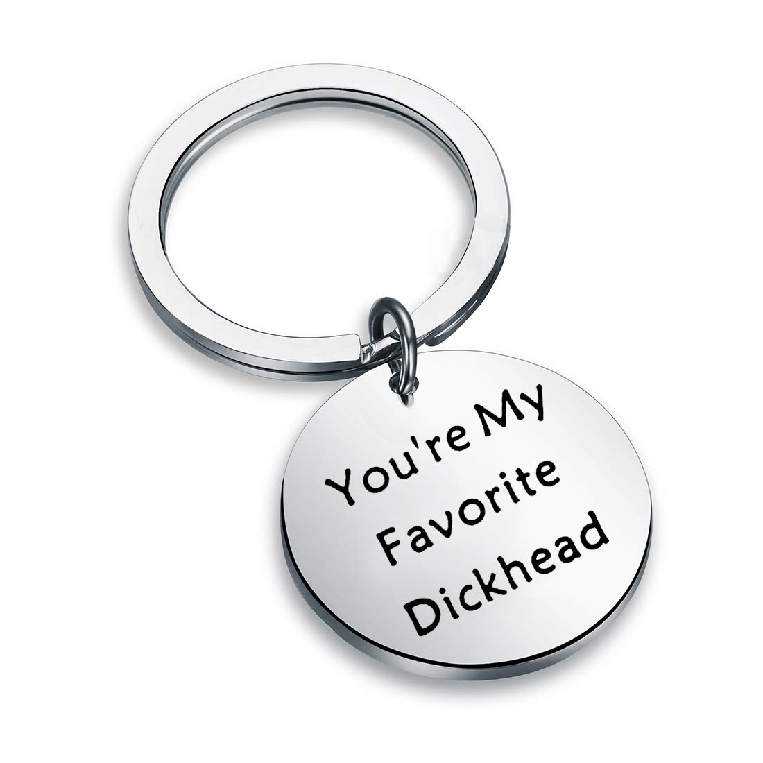 QIIER Funny Boyfriend Gift You’re My Favorite Dickhead Keychain Christmas Gift Valentines Day