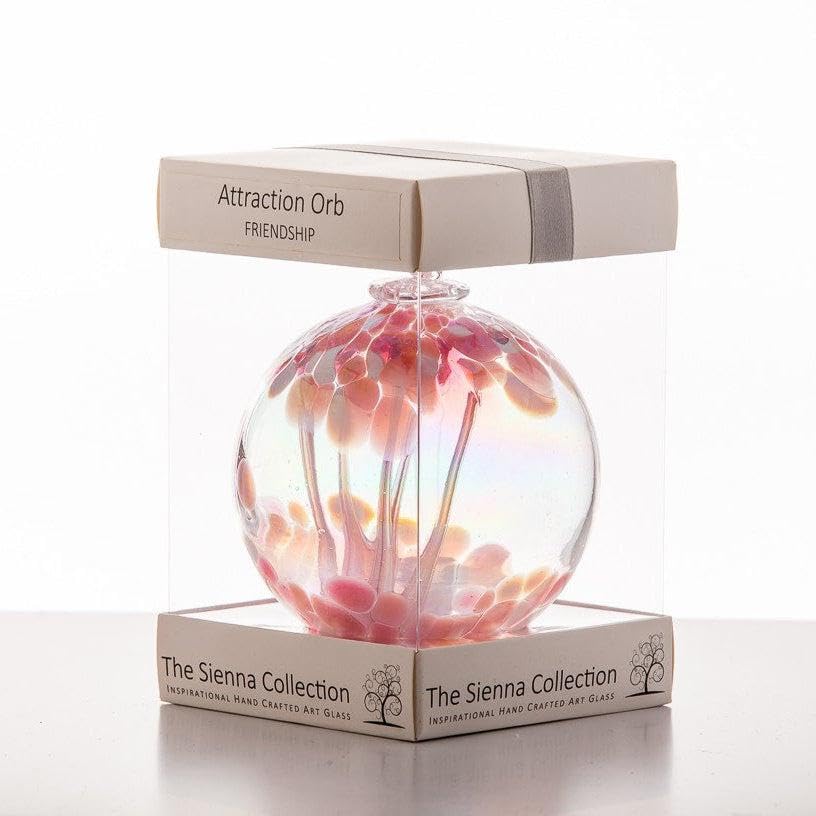 Attraction Orb – Friendship Glass Ornament – Handcrafted Keepsake for Love & Friendship, Unique Gift for Bonding & Connection