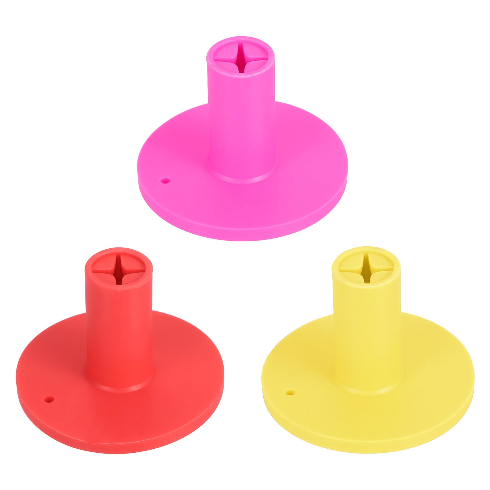 PATIKIL Rubber Golf Tee, 3 Pack 1.4 Inch Golf Practice Tees Training Driving Range Tee Stable Golf Ball Holder for Outdoors Indoors Hitting Mat, Yellow/Pink/Red
