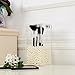 MyGift Hinged Top Lid Makeup Brush Case with White Faux Pearls, Clear Acrylic