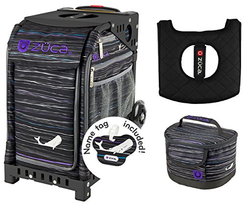 Zuca Sport Bag - Moby Dick with Gift Lunchbox and Seat Cover (Black Frame)