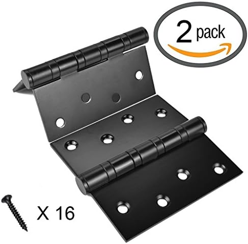 Door Hardware Ball Bearing Hinges 4 Inch X 4 Inch Heavy Duty Stainless Steel Door Hinge in Matted Black Finish - Set of 2