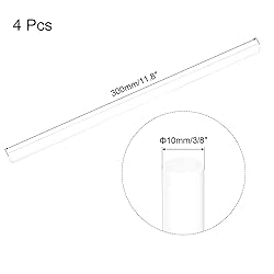 MECCANIXITY 4pcs Acrylic Round Rods 3/8" x