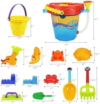 beach bucket with sprinkler hose