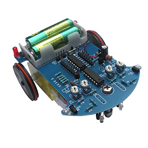 Icstation C51 Smart Tracking IR Obstacle Avoidance Robot Car DIY Electronics Soldering Kit with Reduction Motor