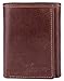Trifold Leather Wallets for Men – 2 ID Windows Credit Card Holders RFID & Elegant Gift Box (Dark brown)
