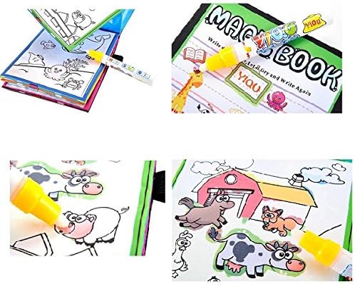Magic Water Drawing Book Coloring Book Doodle Magic Pen Animals Painting Educational Toy 2019 (AS Show)