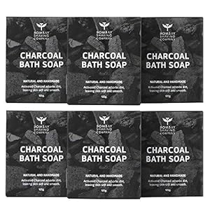 Bombay Shaving Company Charcoal Bath Soap, (6 x 125 g) for Deep Clean and Anti-pollution Effect