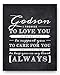 Godson Gift from Godparents, Godson Quote Sign, Perfect Christening Gift, Baptism Gift for Godson from Godmother or Godfather, 8x10