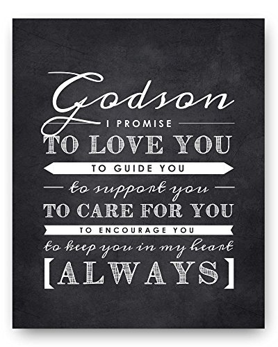 Godson Gift from Godparents, Godson Quote Sign, Perfect Christening Gift, Baptism Gift for Godson from Godmother or Godfather, 8x10