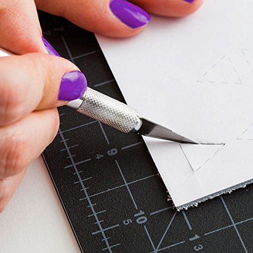Craft Knife & Self Healing Mat Set – 9x12 Reversible Cutting Mat & 2 Hobby Craft Knives with 50 Extra Blades Making the Ultimate Arts & Crafts Kit (9x12)