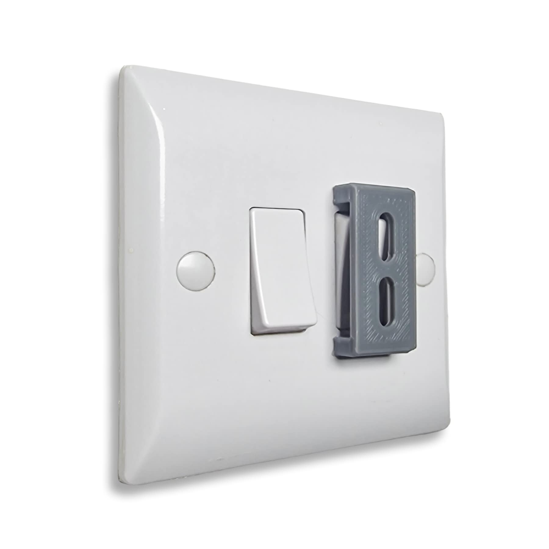 Decoralin 4 Pack Light Switch Cover Guard Caps Prevents Kids or Accidental On Off Switching Whilst Allowing Easy Access for Intentional Switching (Grey)