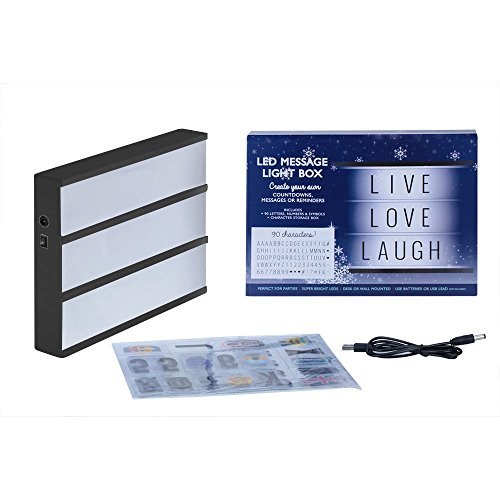 A4 Light Box With Letters Emoji Numbers (119 Color + 84 Black) LED DIY Letter Board Light Box USB Cinema Light Box With Letters Gift For Birthday Festival Photo Props Decoration Inspirational Reminder