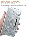 iPhone 7 Plus Wallet Case, HESPLUS Bling Sparkly Magnetic Flip Folio [Detachable] Leather Wallet Case Cover with Credit Card Slot Holder for iPhone 7 Plus 5.5 Inch - Silver