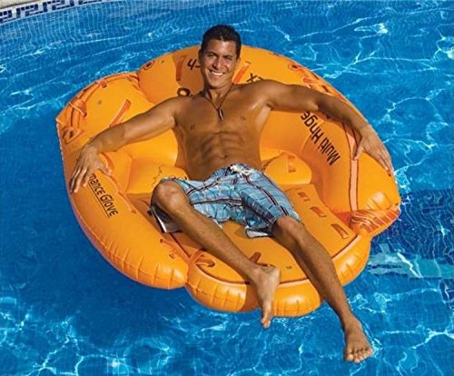 Inflatable Orange Baseball Glove Swimming Pool Raft Float, 62-Inch