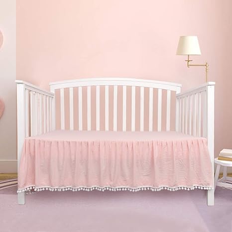 light pink crib skirt