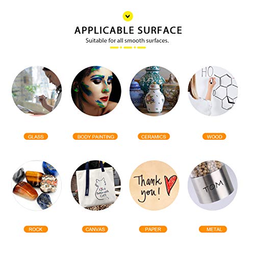 AVAVA Markers Paint Pens, Set of 12 Permanent Painting Markers DIY Craft for Rock, Wood, Metal, Plastic, Glass, Canvas, Ceramic,Medium Tip Quick Dry, High Volume Ink