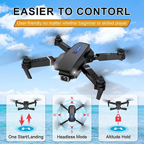 Mini Drone with Camera for Adults - Christmas Toy Gift for Teenage Boy Girl Kids Beginner Age 8-10-12 Years Old - RC Quadcopter Multirotors | Foldable UAV | WiFi HD FPV Live Video | One Key Take Off/Land | Altitude Hold | Headless Mode | 36