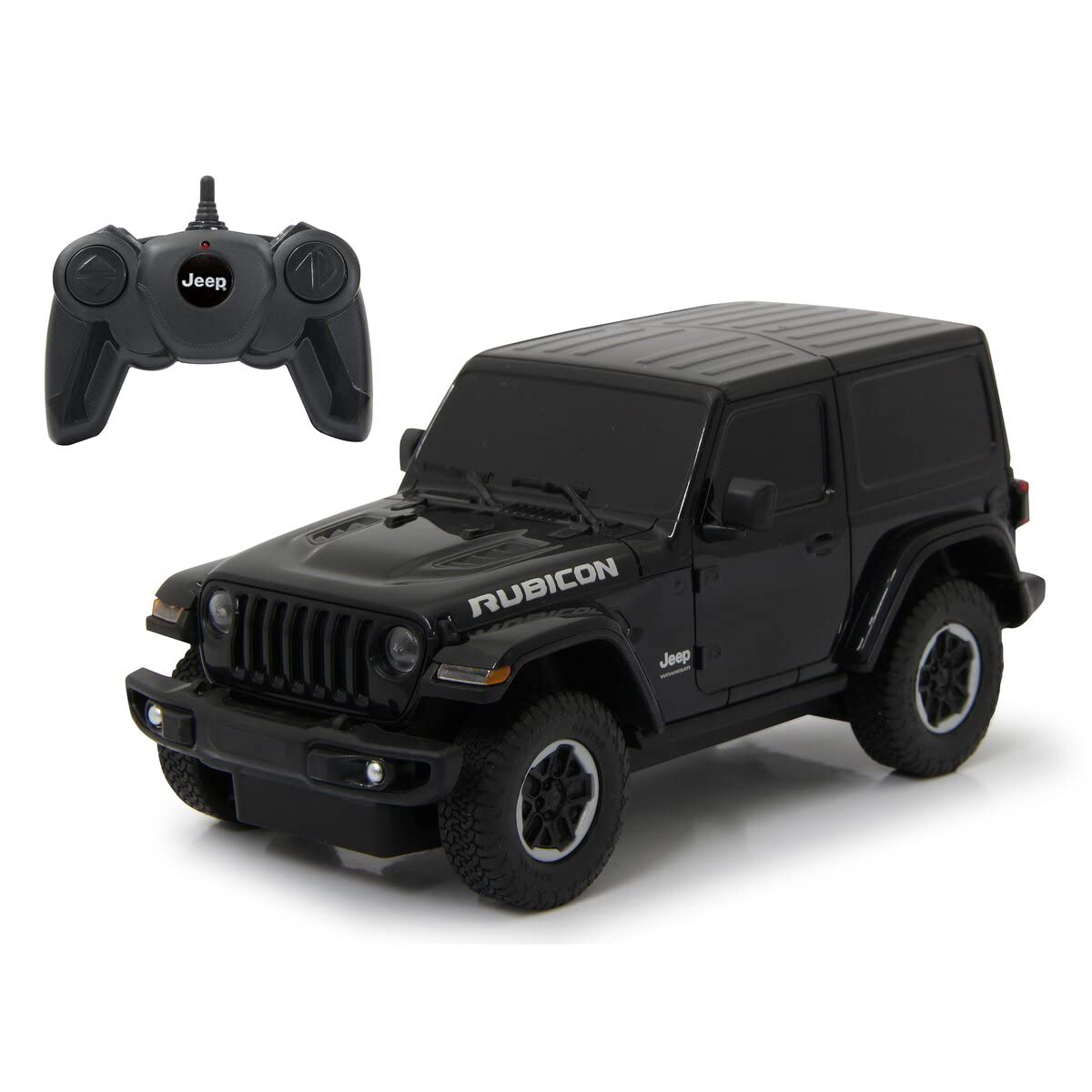 JAMARA 405196 Jeep Wrangler JL 1:24 2.4 GHz, officially licensed, 1 hour driving time at approx. 9 km/h, perfectly replicated details, workmanship, black, one size