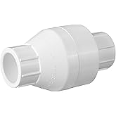 Geetery PVC Inline Check Valve Solvent Connections White Plastic Backflow Preventer Pipe Fittings Check Socket Schedule (1 Pc