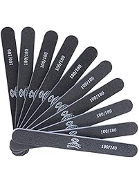 MAKARTT Professional Nail Files Black Washable Double Sided 100 180 Grit 10 Nail File