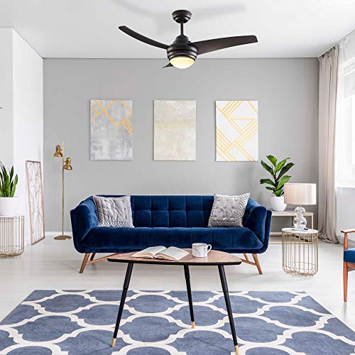 NOMA Ceiling Fan with Light Dimmable with Remote Matte Black Finish