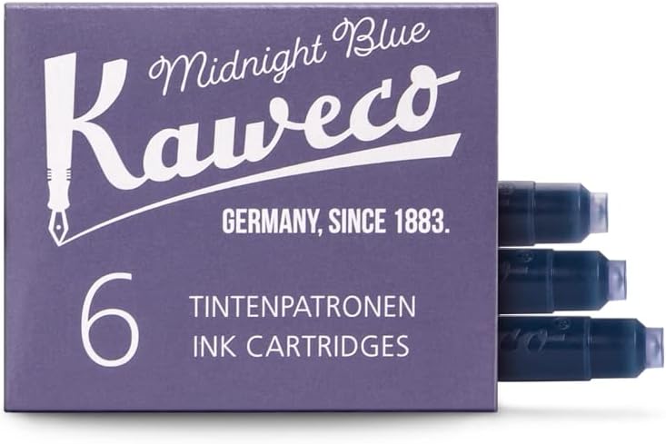 Kaweco Midnight Blue Fountain Pen Ink Cartridges Pack of 6 1ml