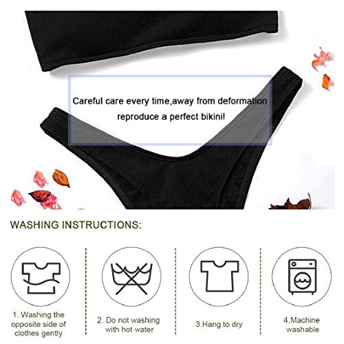 UMIPUBO-Bikini-Set-Donna-in-Tinta-Unita-Costumi-da-Mare-Due-Pezzi-Spiaggia-Costumi-da-Bagno-Vita-Bassa-Bikini-Senza-Spalline-Push-Up-Beachwear-Swimwear