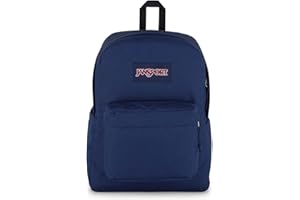 JanSport SuperBreak Plus Backpack with Padded 15-inch Laptop Sleeve and Integrated Bottle Pocket - Spacious and Durable Daypack for Work and Travel - Navy