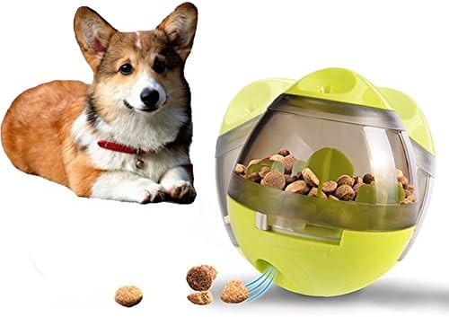 Gounia Interactive Dog &amp; Cats IQ Treat Ball Dog Food Dispenser Ball Toy Playing Training Pet Toy Ball Snacks Dispensing Feeder Toy for Kittens and puppies