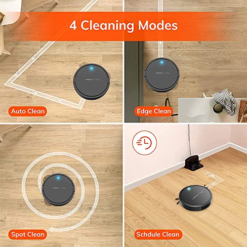 Sweeping Robot,Robot Vacuum Cleaner,Integral Memory Multiple Cleaning Modes Vacuum Best for Pet Hairs,Cleans Hard Floors to Medium-Pile Carpets 2