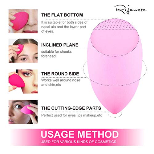 Makeup Sponge Set by Rejawece, Makeup Sponges Blender Beauty Foundation Blending Sponges, Flawless for Liquid, Cream, and Powder, Multi-colored Makeup Sponges - 6 Pcs Set