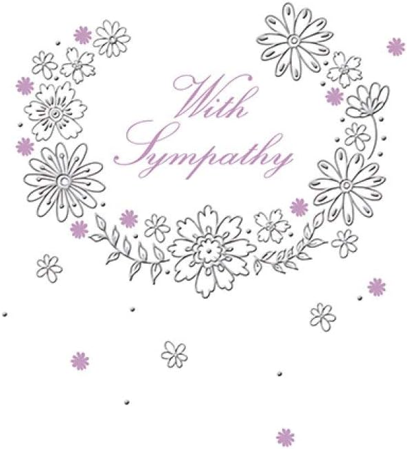 Piccadilly Greetings Contemporary Occasion Card Sympathy - 7 x 5 inches, White