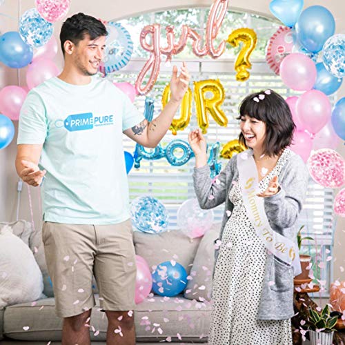 Baby Gender Reveal Party Supplies & Decorations - (111 Piece Premium Kit) Pink and Blue Balloons, 36 inch Gender Reveal Balloon, Boy or Girl Banner | Great with Smoke Bombs & Confetti Cannon - Thumbnail 6