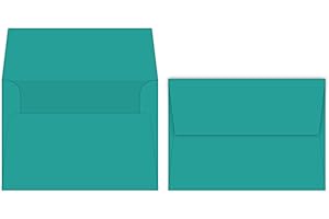 Terrestrial Teal A7 Bright Color Envelopes - 5 1/4 x 7 1/4 Inches - Perfect for 5x7 Photos, DIY Arts and Crafts Cards - for P