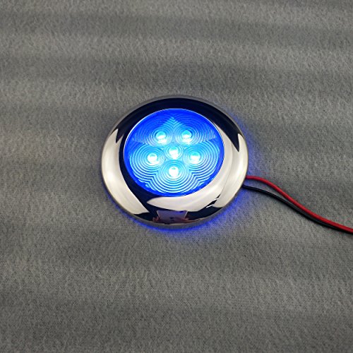 IZTOSS Marine 2PCS 12v Interior S.S.304 Mount Ring LED Ceiling Light Flush for Yacht/Caravan/Trailer - Thumbnail 5