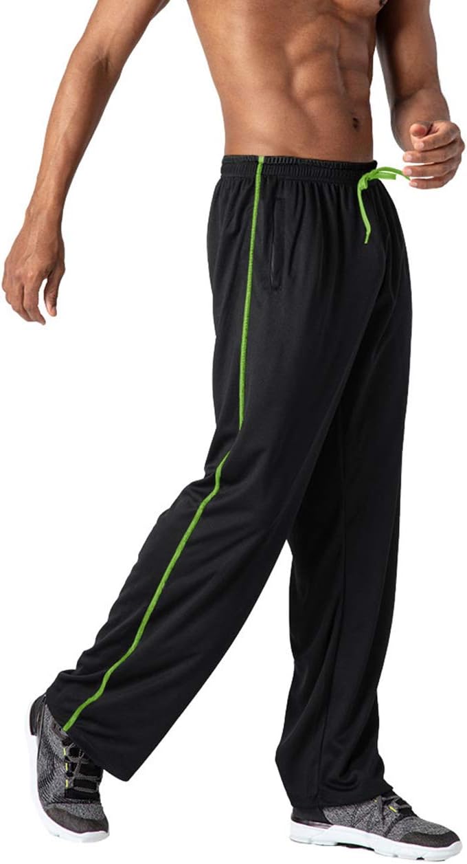 TOTNMC Men's Lightweight Workout Sweatpants Open Bottom Athletic Track Pants for Running,Training