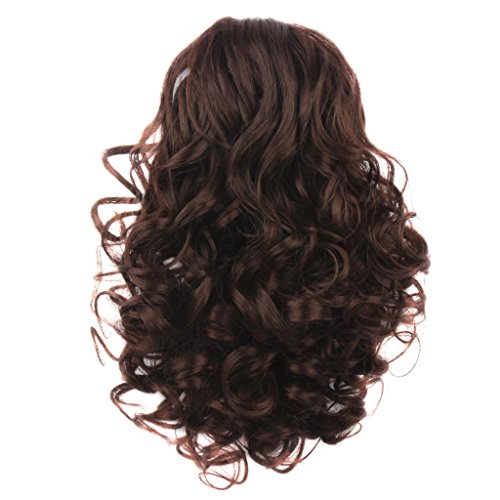 WeKen Hair Bun Medium Long Curly Synthetic Hairpiece Dark Brown