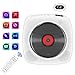 Portable CD Player with Bluetooth, Wall Mountable CD Music Player Home Audio Boombox with Remote Control FM Radio Built-in HiFi Speakers, MP3 Headphone Jack AUX Input Output by Inteli-Topia, White
