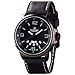 GOHUOS Men's Military Style Unique Calendar Display High-End Quartz Wrist Watch (Black + Grey Index)